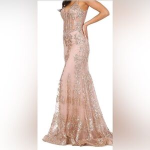 Dancing Queen 4118 Prom Rose Gold Dress in XS